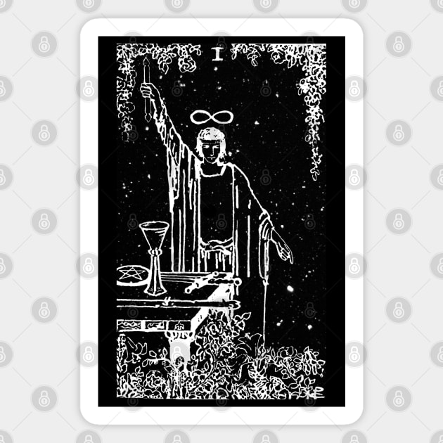 The Magician: Winter Nights - Snow Themed Tarot Card Magnet by Occult Designs